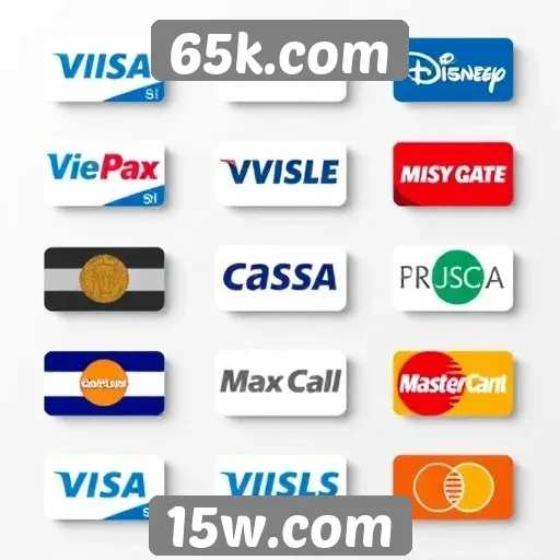 Variedade de métodos de pagamento disponíveis no 65k.com